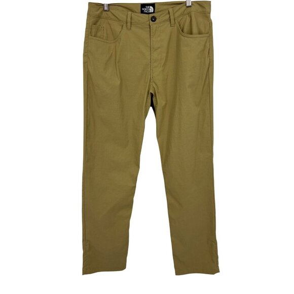 The North Face Men 32 Khaki Pant Outdoor Stretch Hiking Casual 5 Pockets EUC - Picture 1 of 11